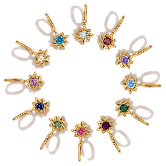 Stainless Steel Cubic Zirconia Star Pendant