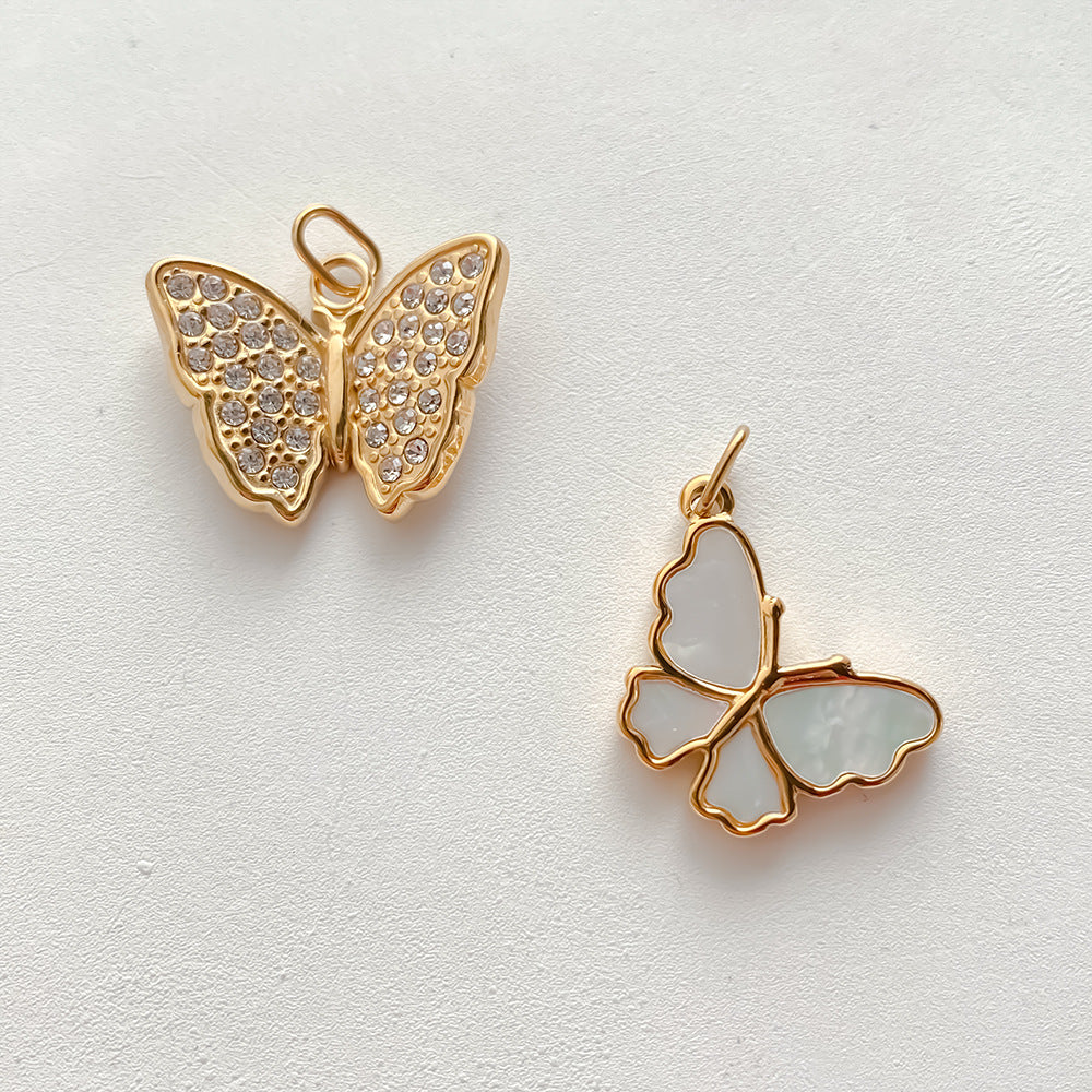 Stainless Steel 14K Gold PVD Butterfly Pendant