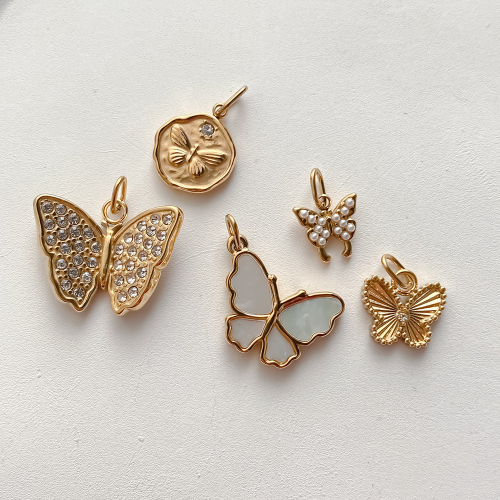 Stainless Steel 14K Gold PVD Butterfly Pendant