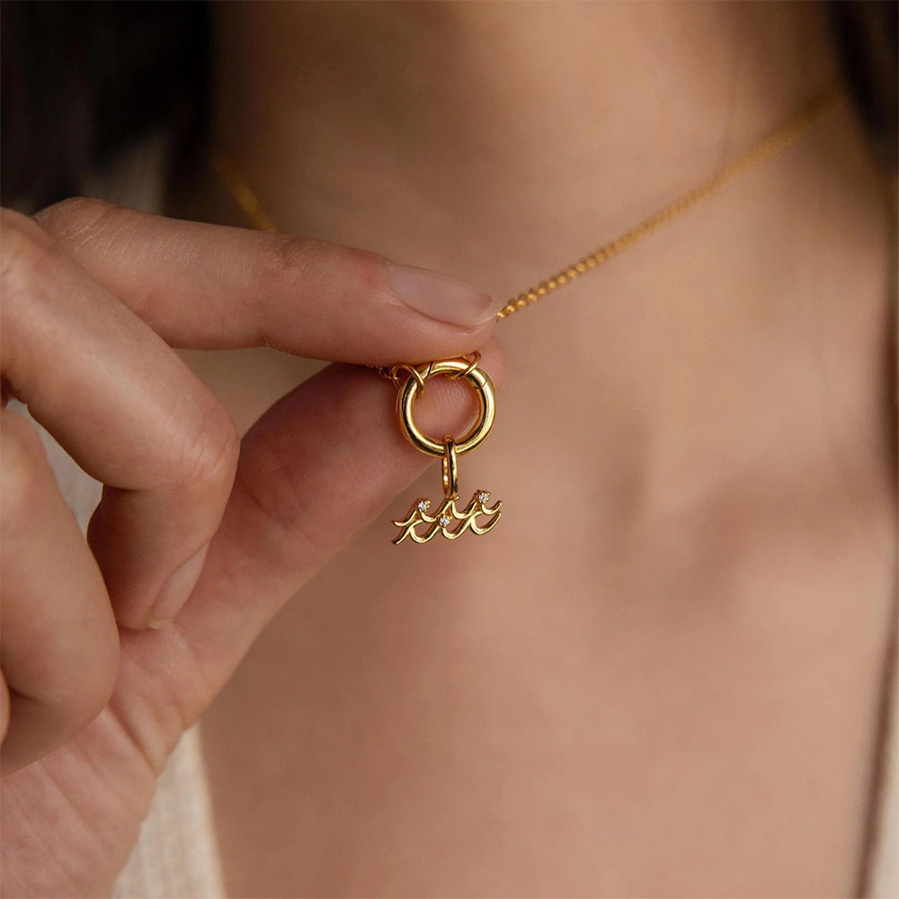 Stainless Steel Diamond-encrusted Constellation Necklace Pendant