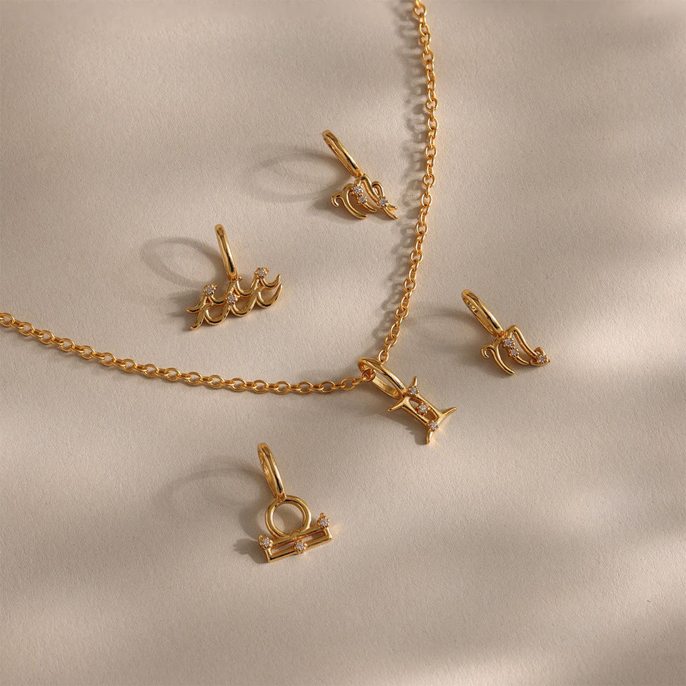 Stainless Steel Diamond-encrusted Constellation Necklace Pendant