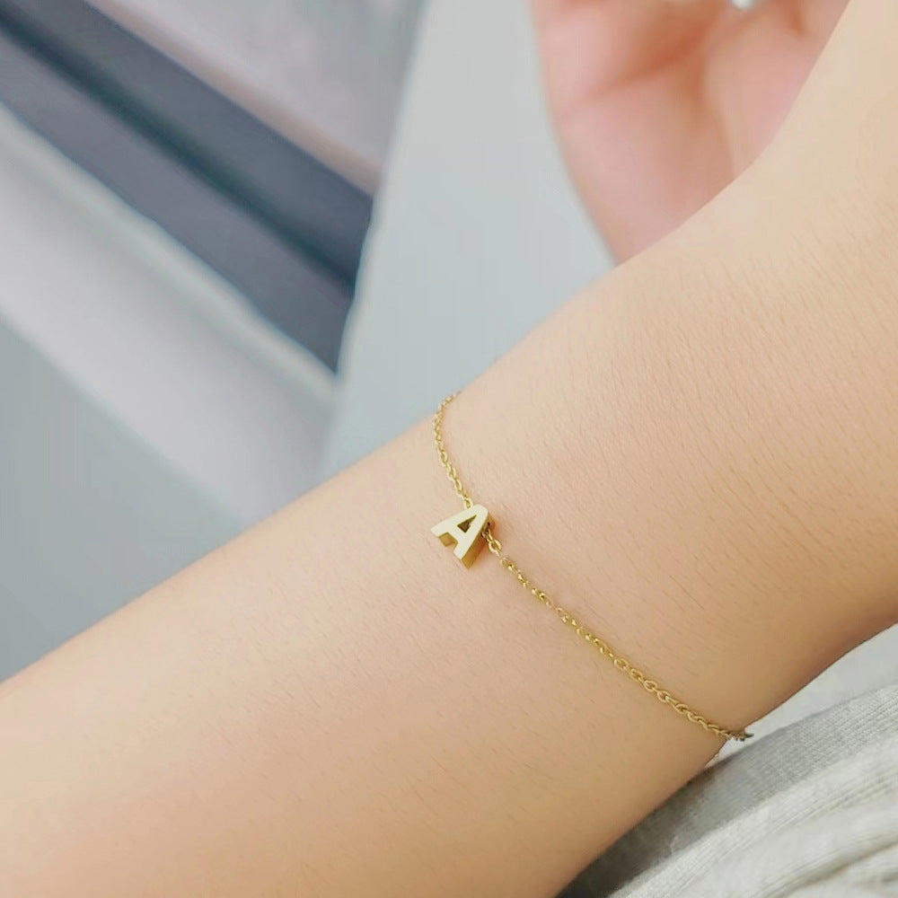 Stainless Steel 26-letter DIY Bracelet