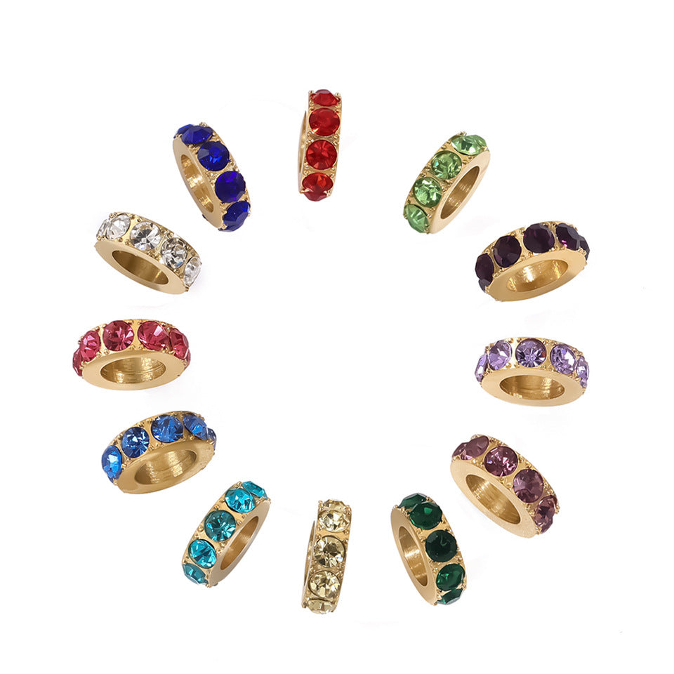 Stainless Steel Rhinestone Birthstone Pendant
