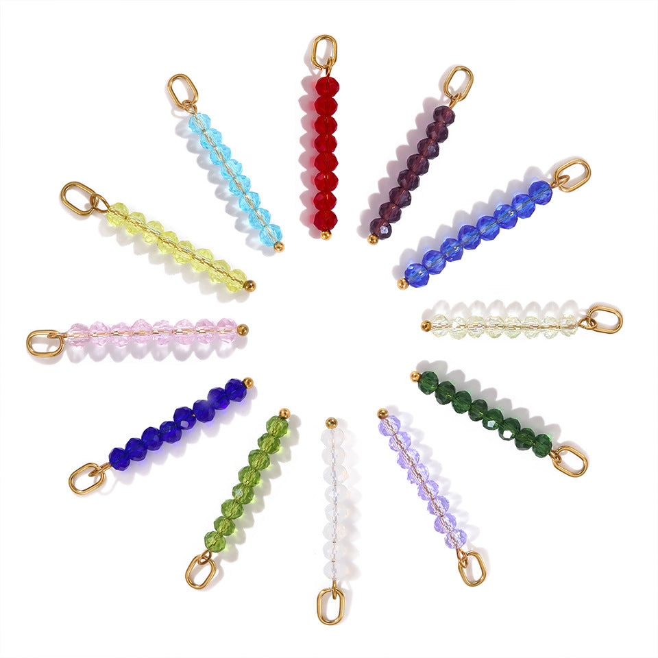 Stainless Steel Rainbow Bead Pendant