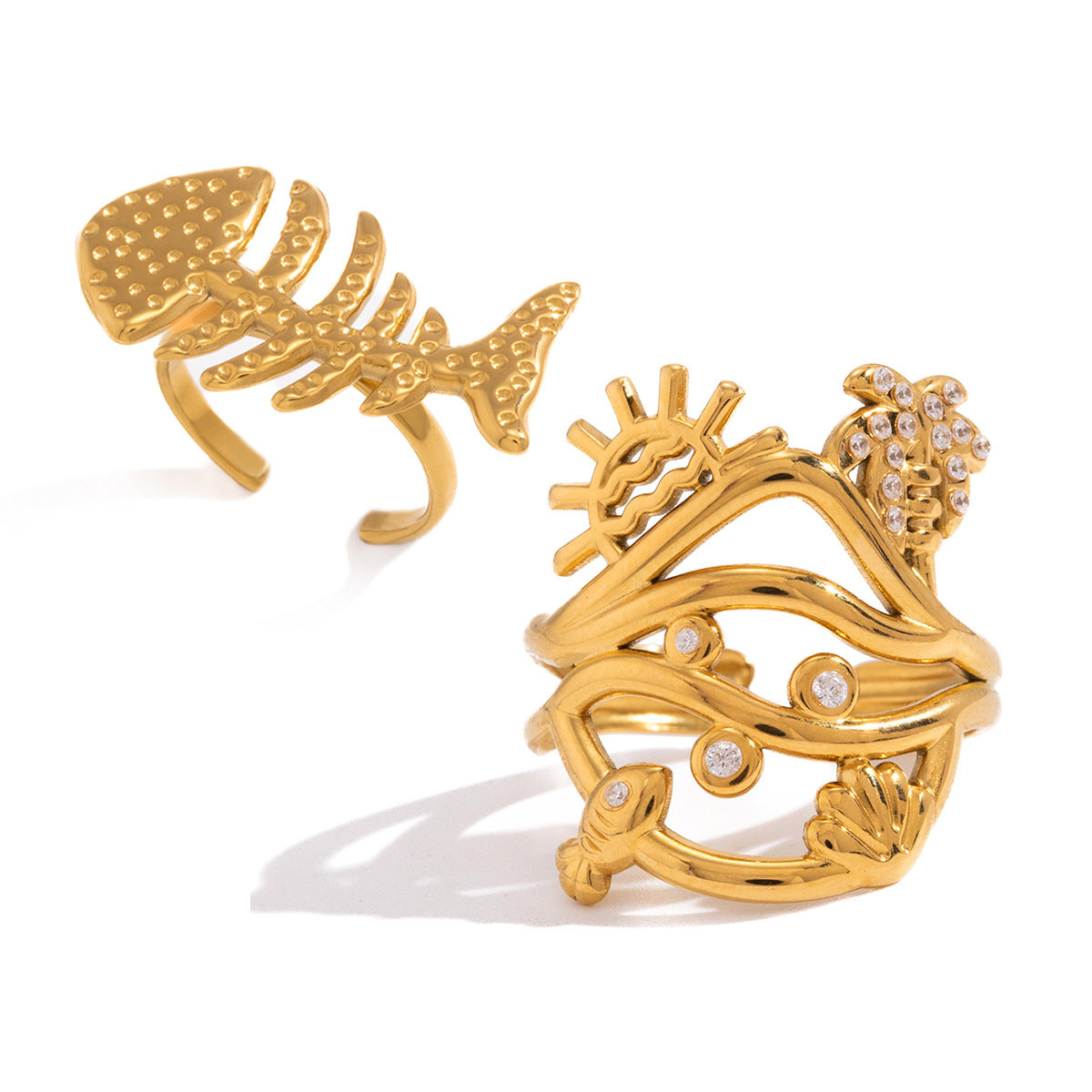 Stainless Steel Shell Multi-layer Hollow Open Ring