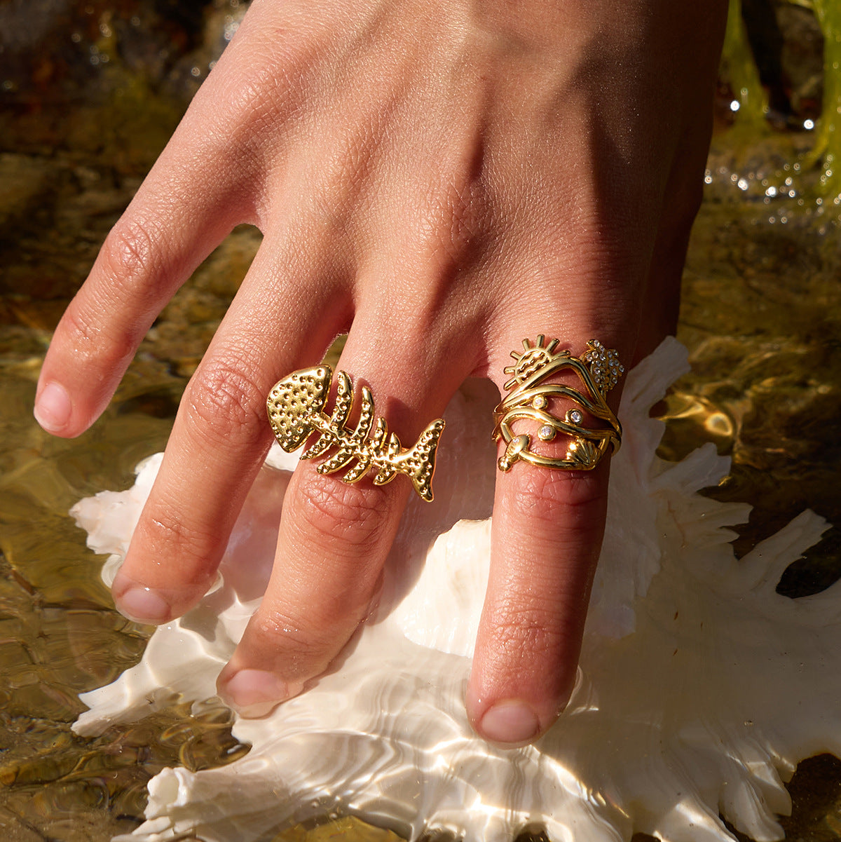Stainless Steel Shell Multi-layer Hollow Open Ring