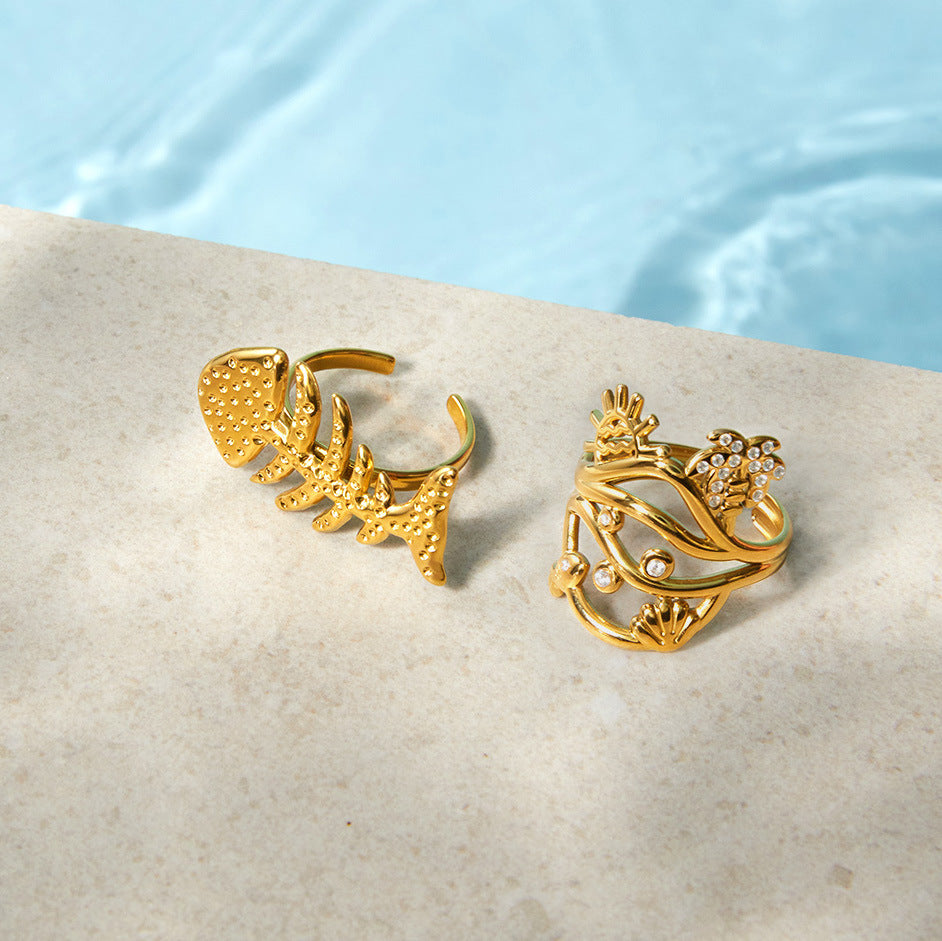 Stainless Steel Shell Multi-layer Hollow Open Ring
