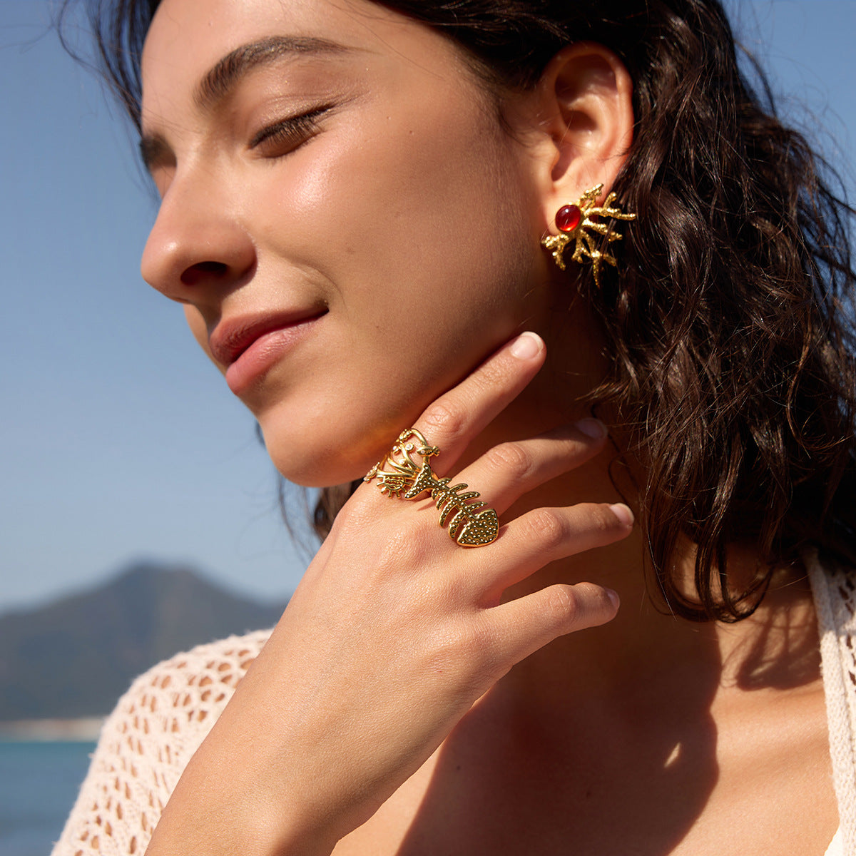 Stainless Steel Shell Multi-layer Hollow Open Ring