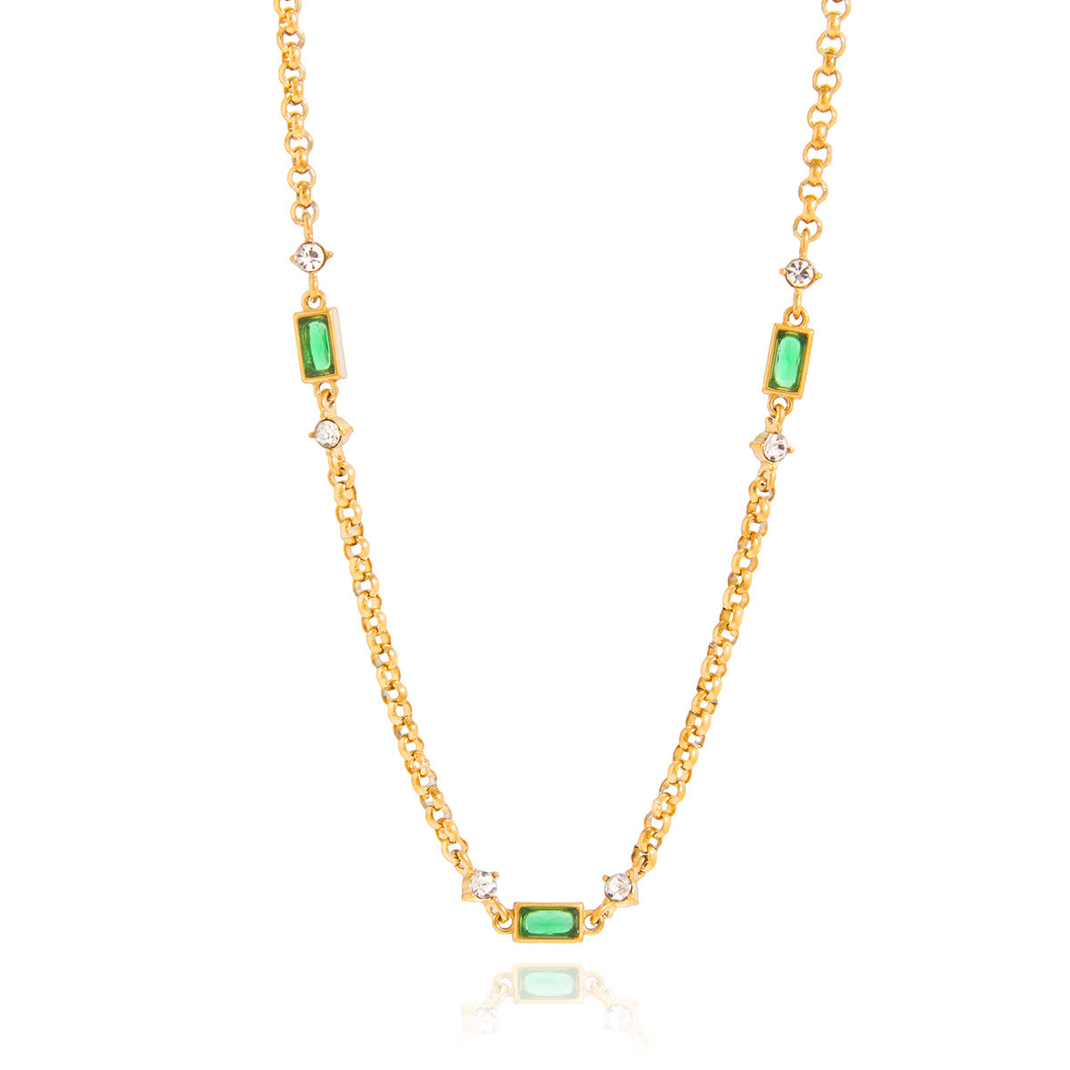 Stainless Steel Cubic Zirconia Pendant Necklace