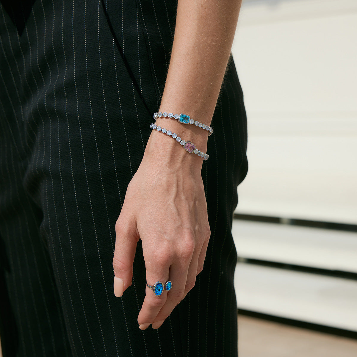 Stainless Steel Three-layer Tennis Chain Bracelet