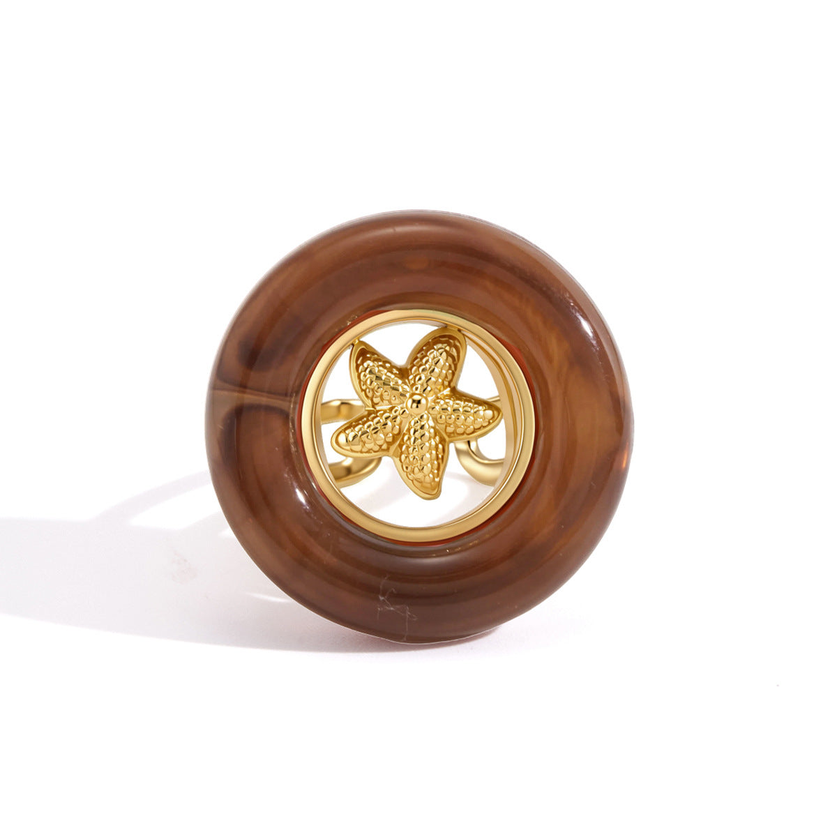 Stainless Steel Acrylic Starfish Open Ring