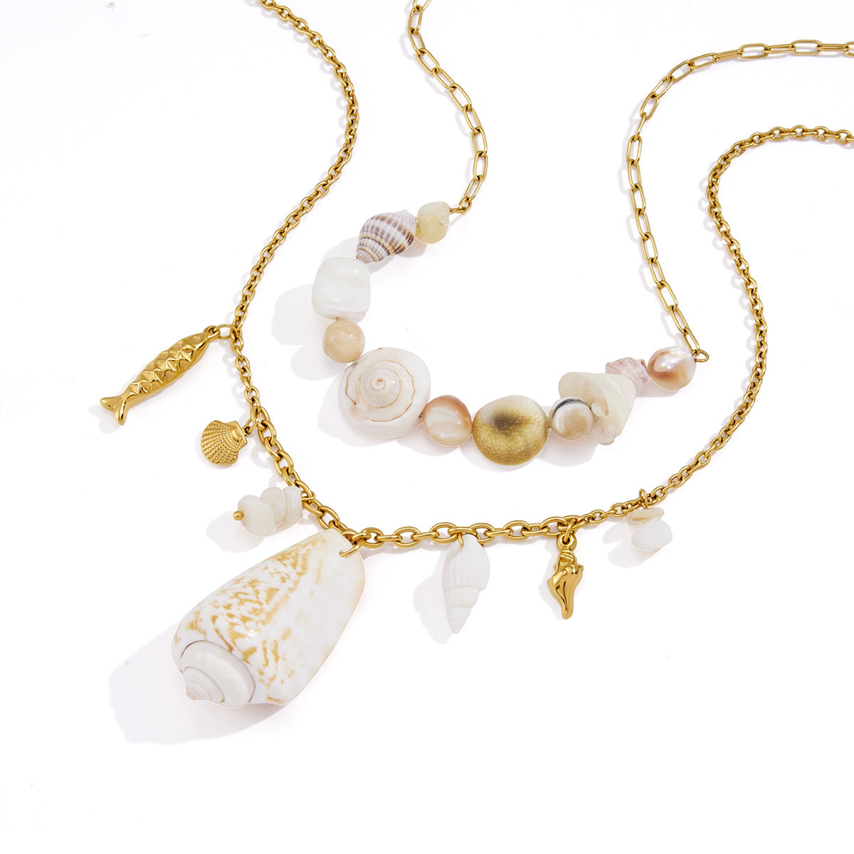 Stainless Steel Conch Pendant Necklace