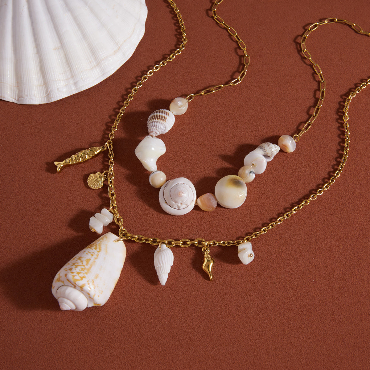 Stainless Steel Conch Pendant Necklace