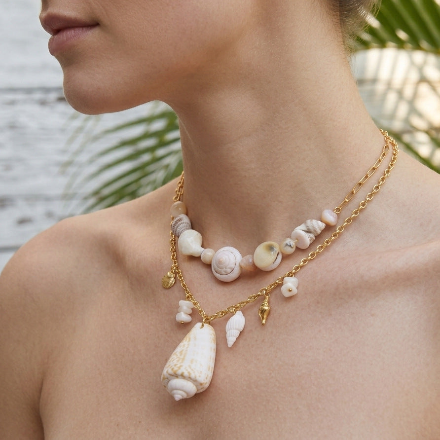 Stainless Steel Conch Pendant Necklace