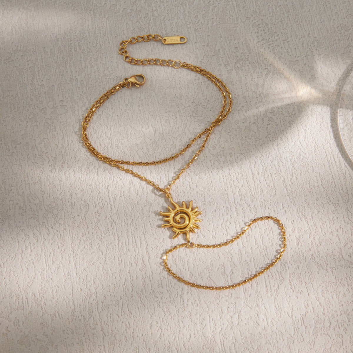 Stainless Steel Sun Hand Chain Bracelet