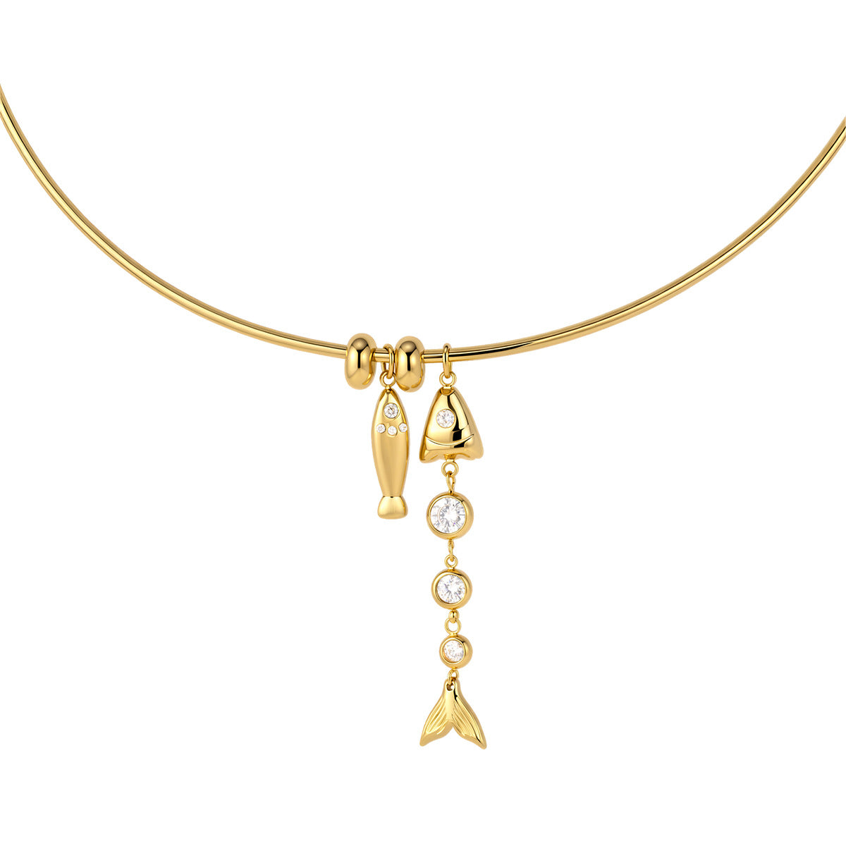 Stainless Steel Fish Pendant Accessories Collar Necklace