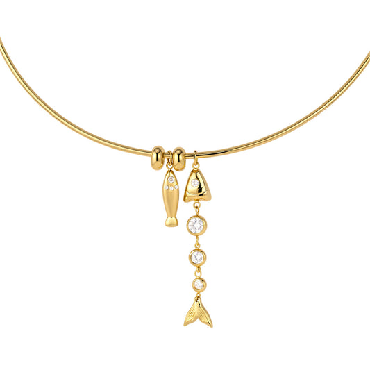 Stainless Steel Fish Pendant Accessories Collar Necklace