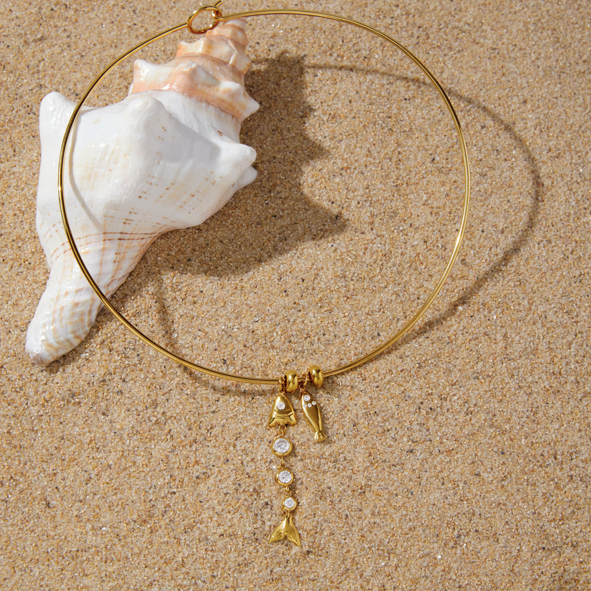 Stainless Steel Fish Pendant Accessories Collar Necklace