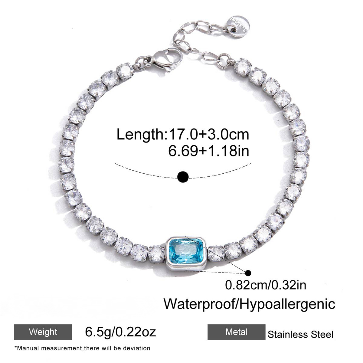 Stainless Steel Three-layer Tennis Chain Bracelet