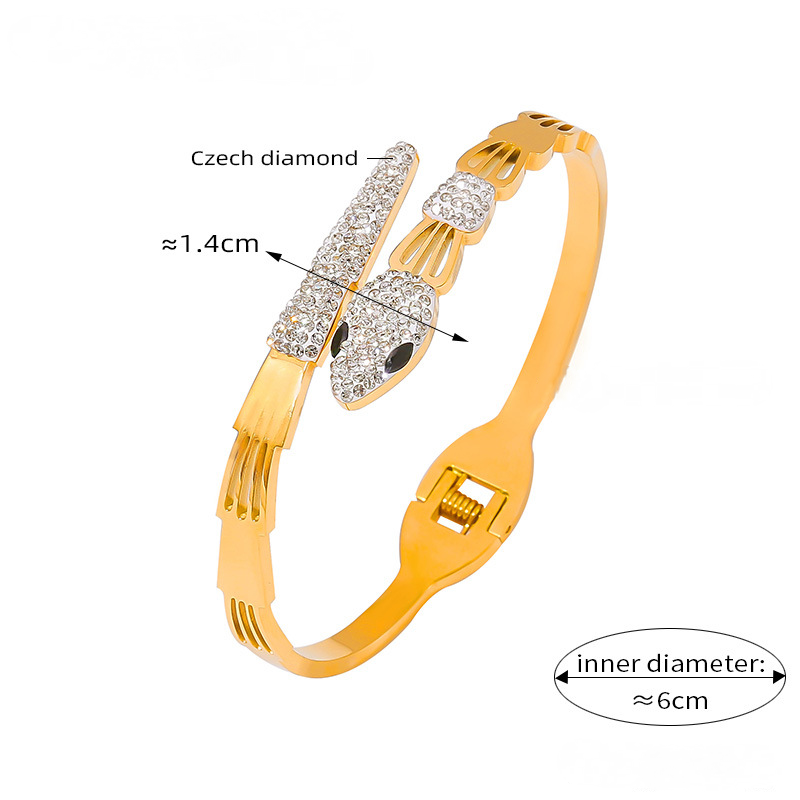 Stainless Steel Snake Shape Cuff Bracelet