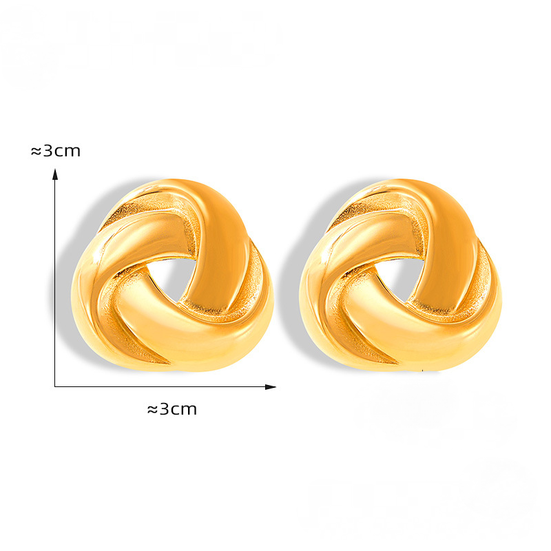 Stainless Steel Twisted Triangle Stud Earrings