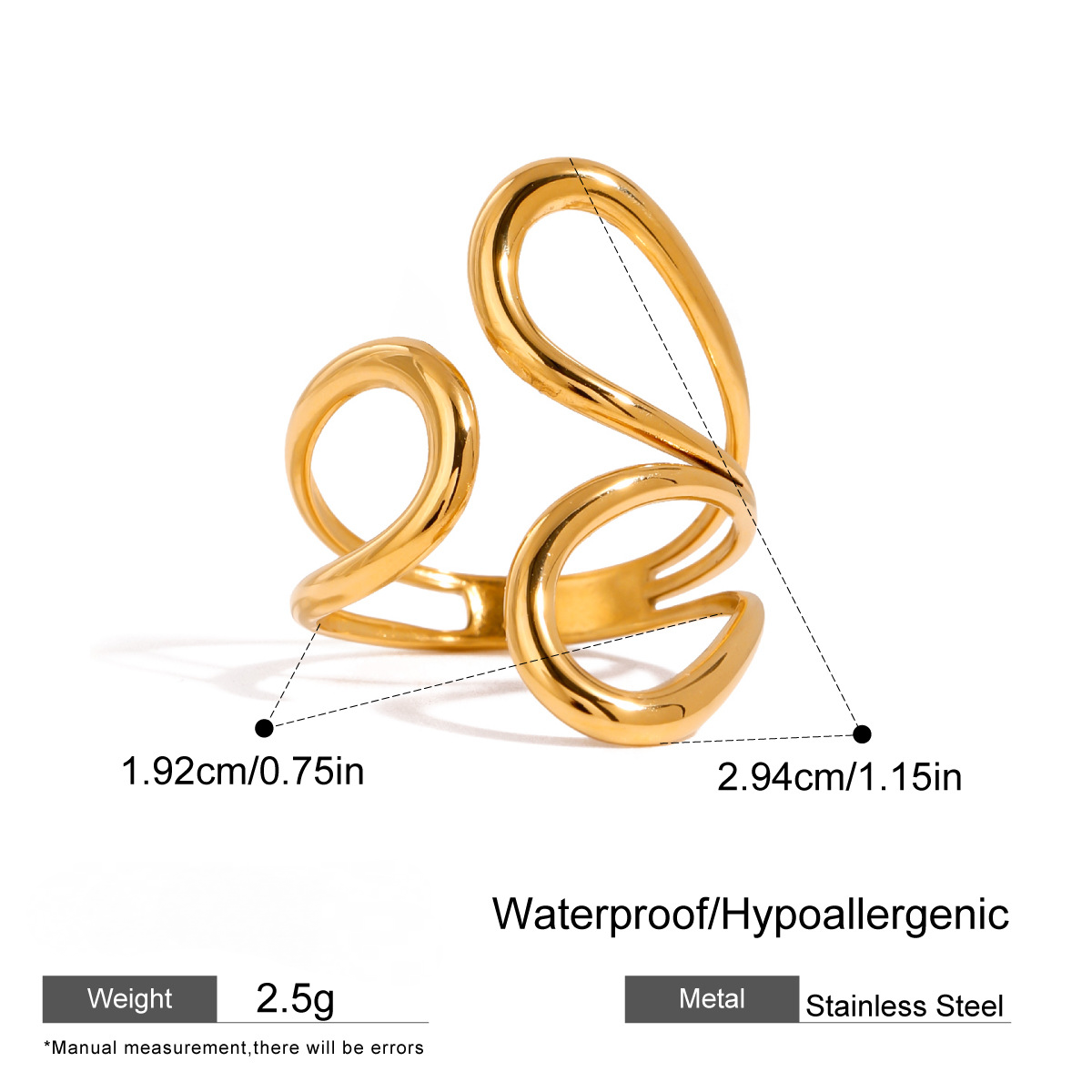 Stainless Steel Exaggerated Design Ring