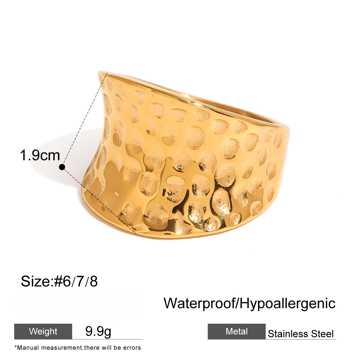 Stainless Steel 18K Gold PVD Pearl Ring