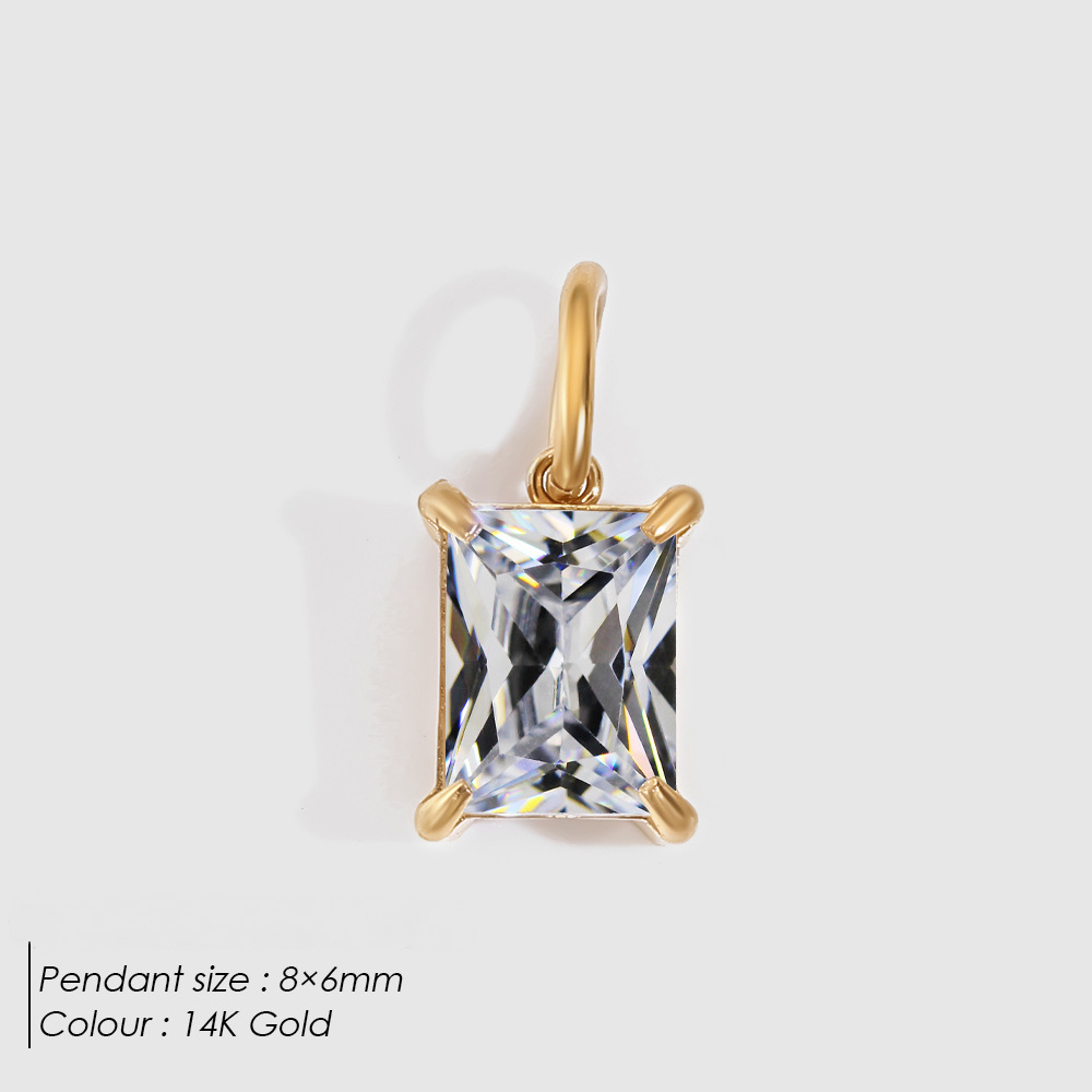 Stainless Steel Cubic Zirconia DIY Necklace Pendant