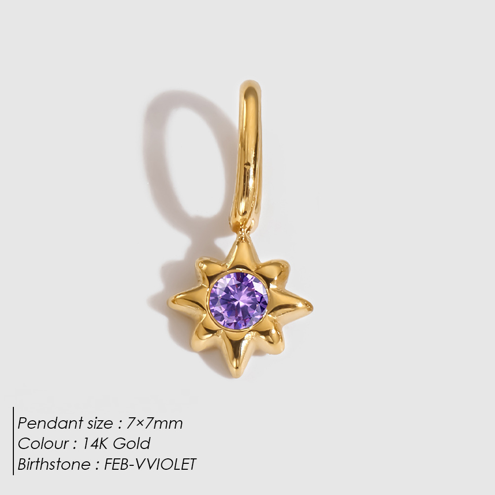 Stainless Steel Cubic Zirconia Star Pendant