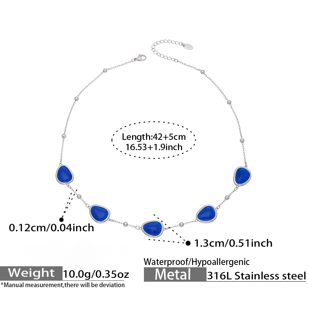 Stainless Steel Water Drop Cat's Eye Stone Necklace Earrings Bracelet Jewelry Set