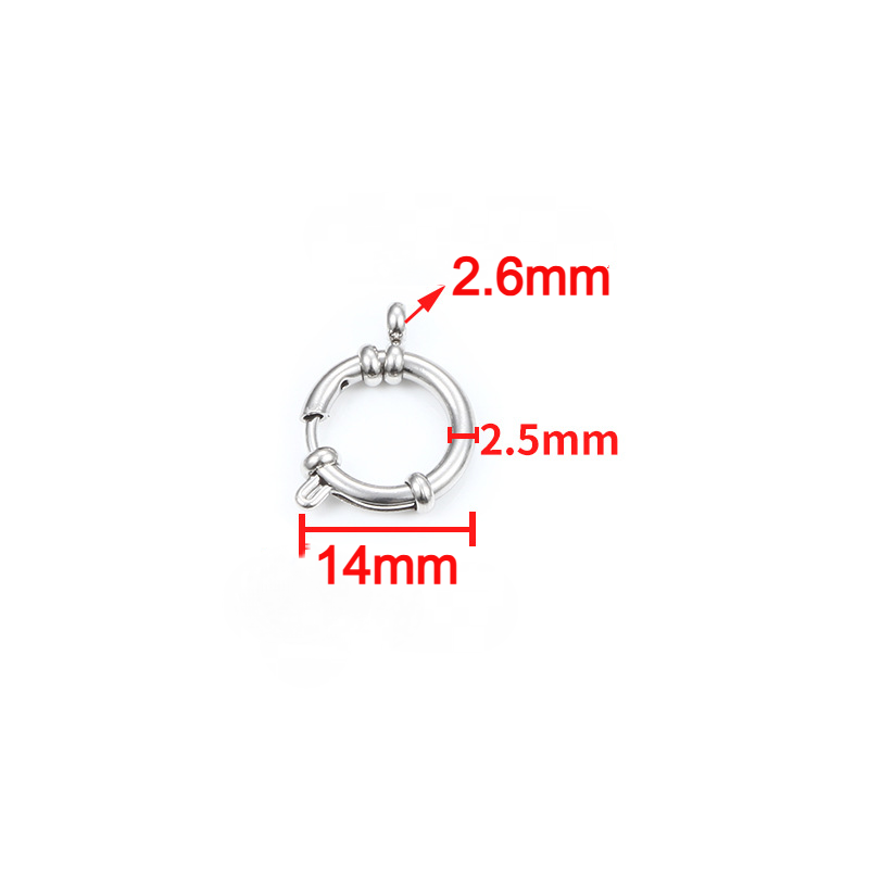 5 Pack Stainless Steel DIY Round Spring Buckle