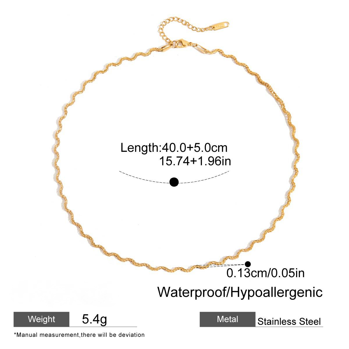Stainless Steel Snake Chain Choker Necklace