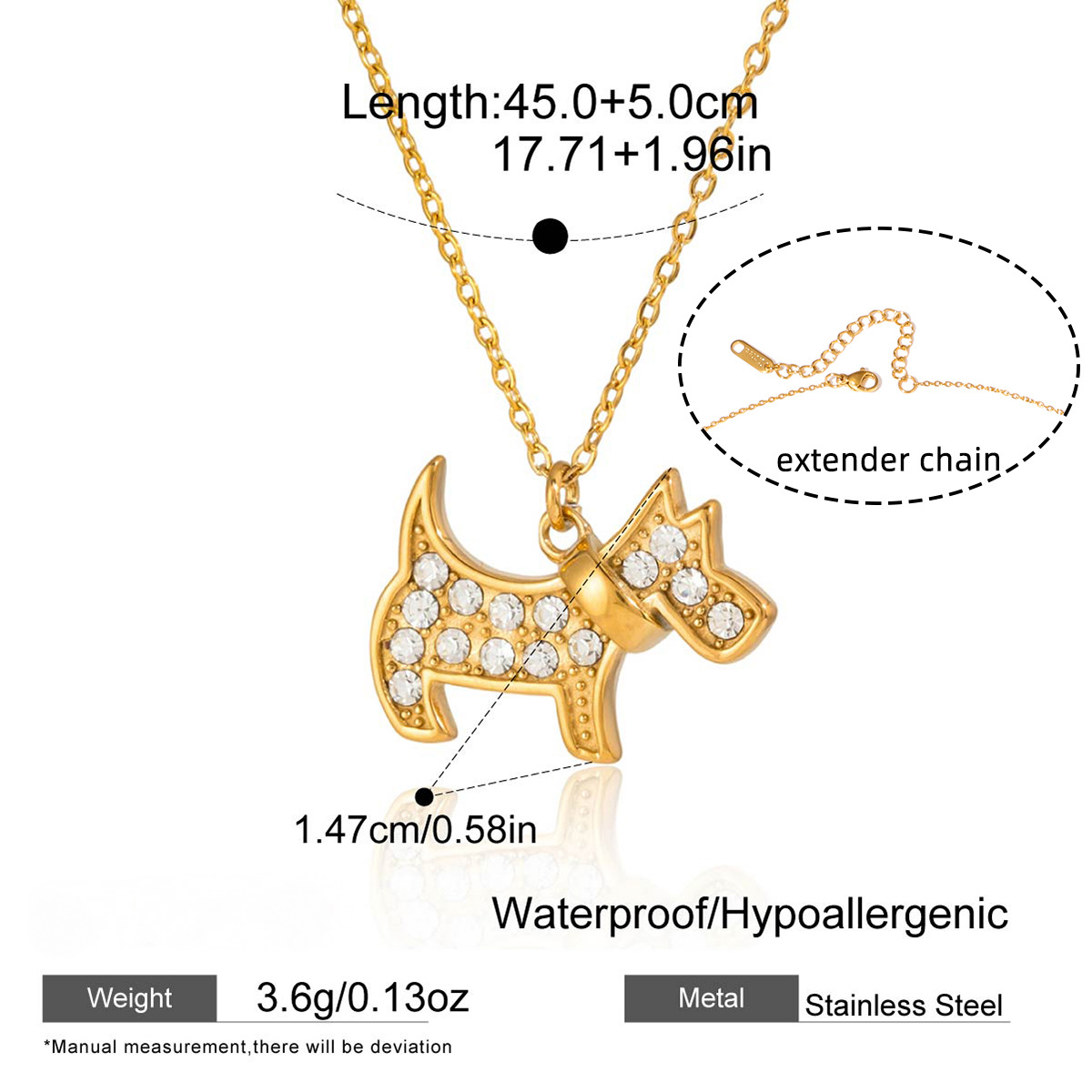 Stainless Steel Pet Cat and Dog Necklace