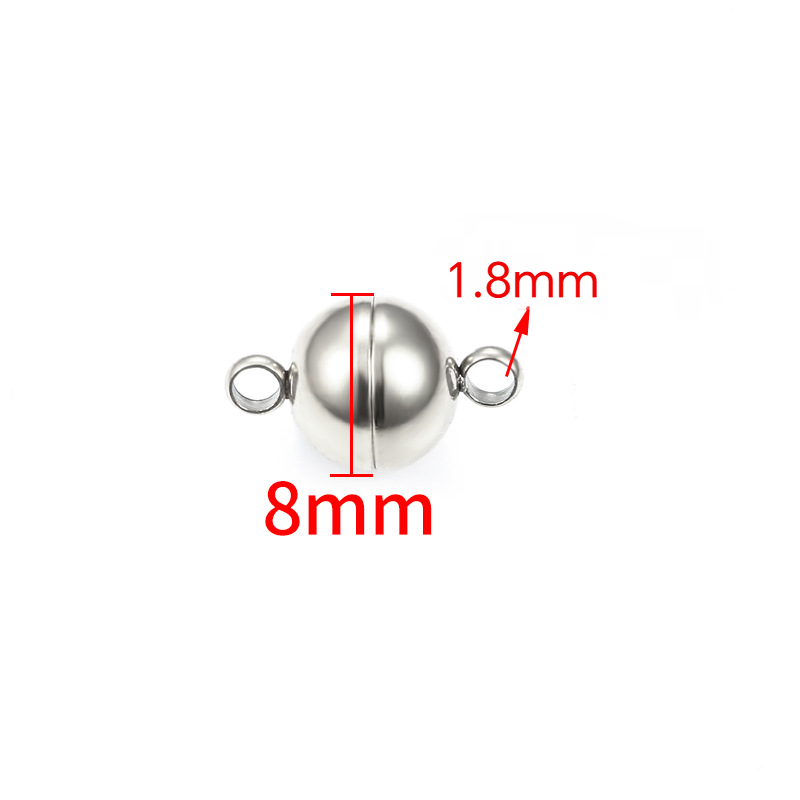 Stainless Steel Heart-shaped Round Magnetic Clasp