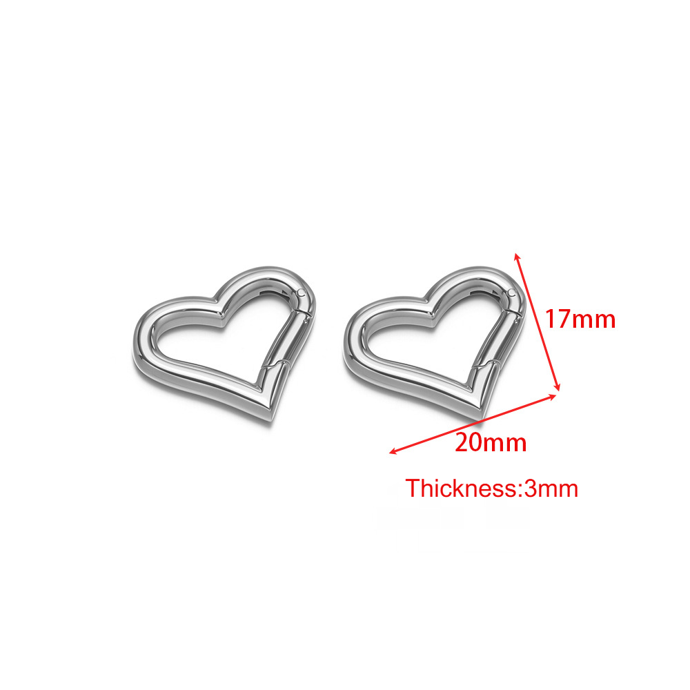 Stainless Steel Heart-shaped Oval Carabiner-2 Pack