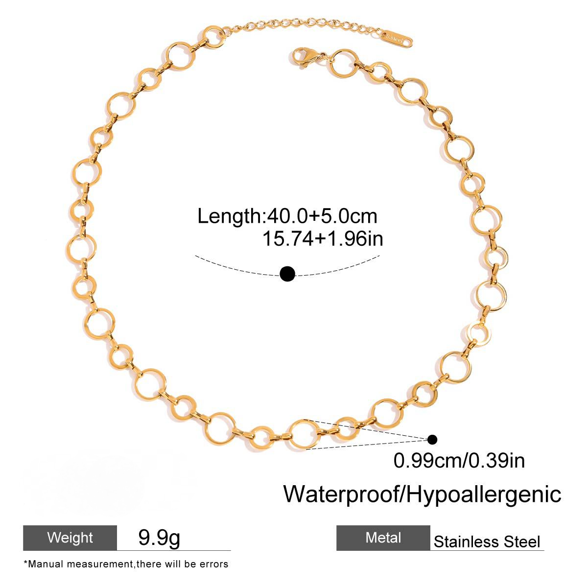 Stainless Steel Geometric Line Splicing Necklace