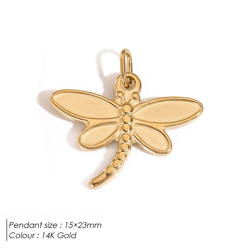 Stainless Steel 14K Gold PVD Butterfly Pendant