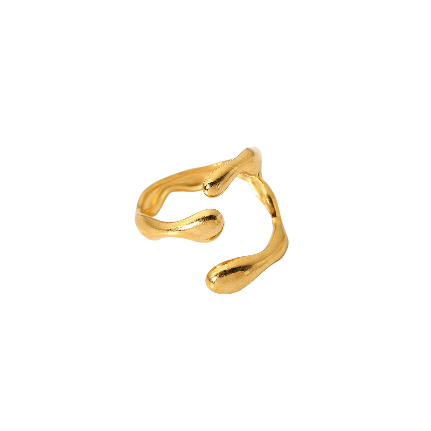 Stainless Steel Irregular Geometric Line Open Ring