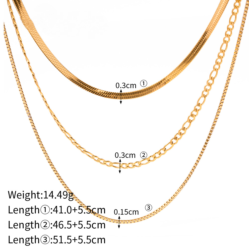 Stainless Steel Three-layer Stacked Clavicle Necklace