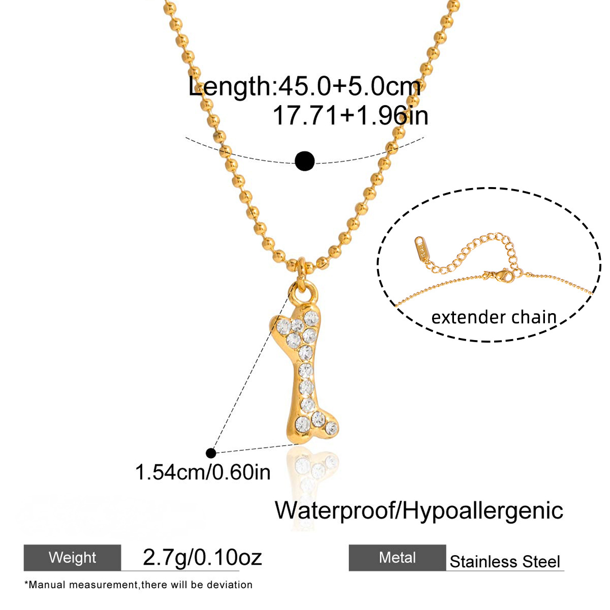 Stainless Steel Pet Cat and Dog Necklace