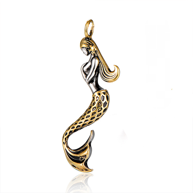 Stainless Steel Mermaid Pendant Necklace