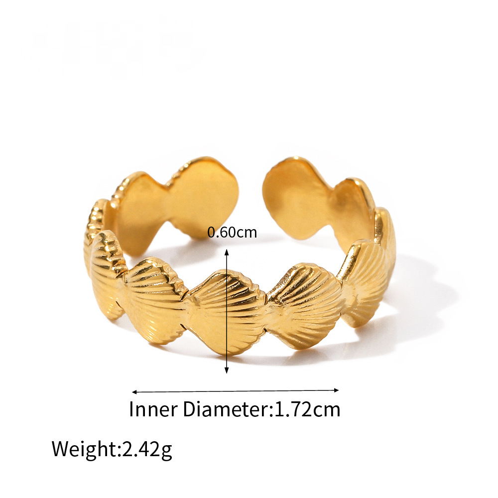 Starfish Shell Color Blocked Ring Combination