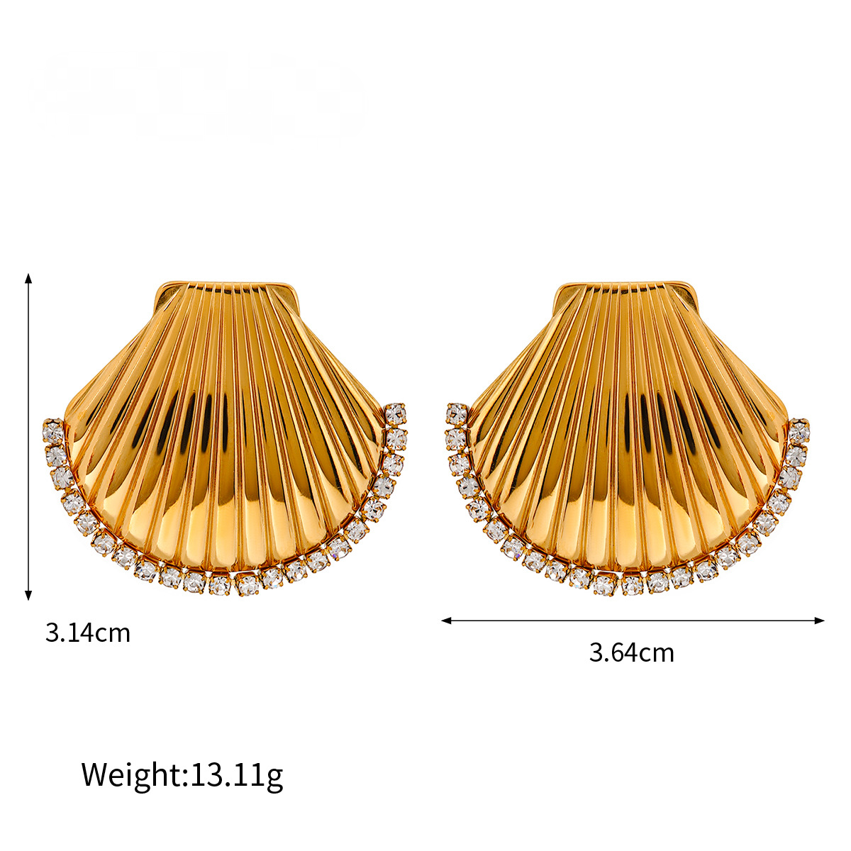 Stainless Steel Shell Series Stud Earrings