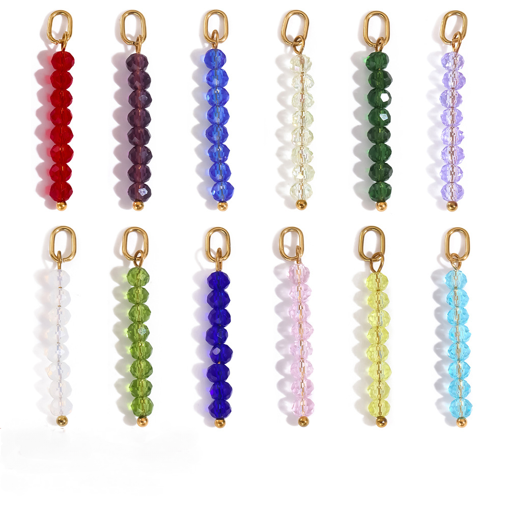 Stainless Steel Rainbow Bead Pendant
