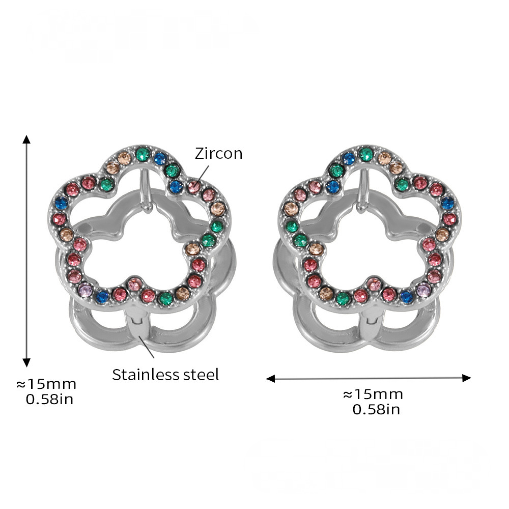 Stainless Steel Flower Reversible Earrings