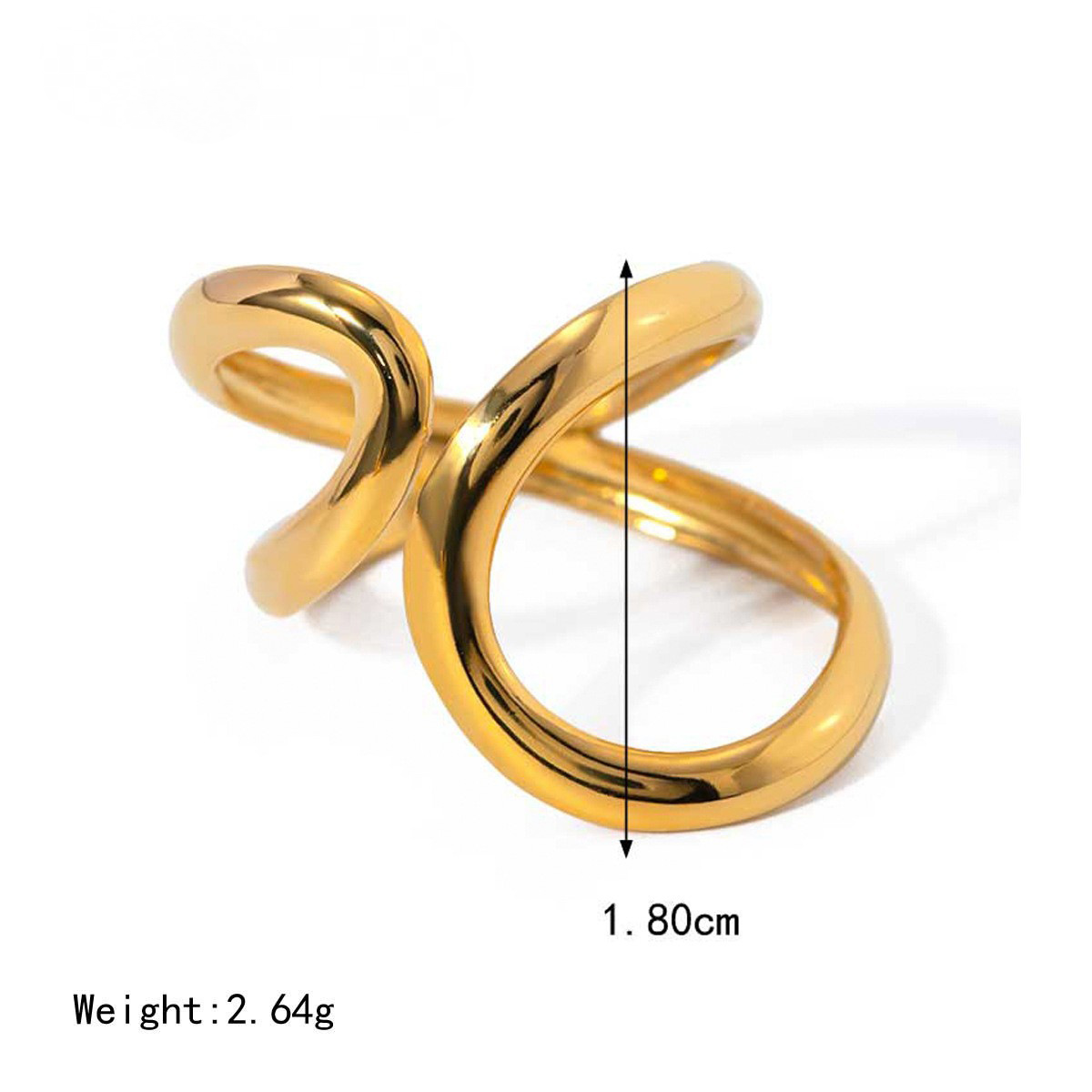 18K Gold PVD Stainless Steel Exaggerated Ring Combination