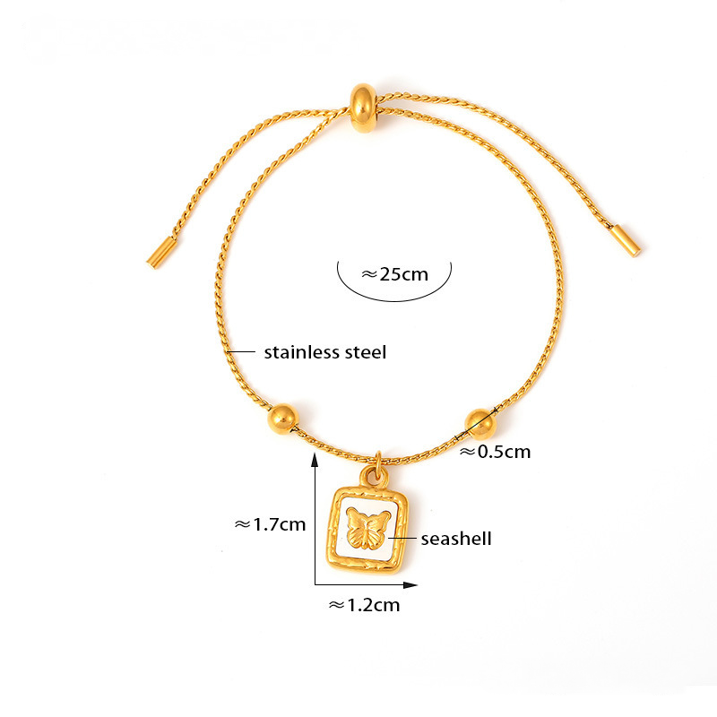 Round Bead Agate Geometric Elements Pendant Bracelet
