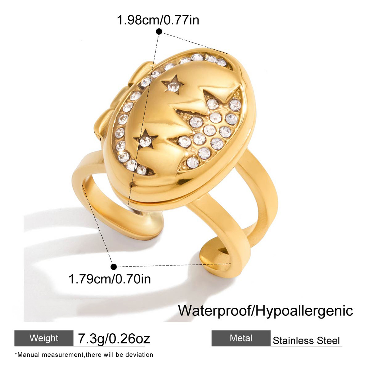 Stainless Steel Photo Box Ring