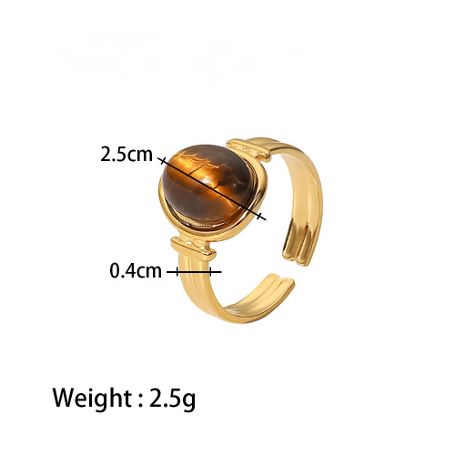 Stainless Steel Tiger's Eye Necklace Bracelet Ring Earrings Jewelry Suit