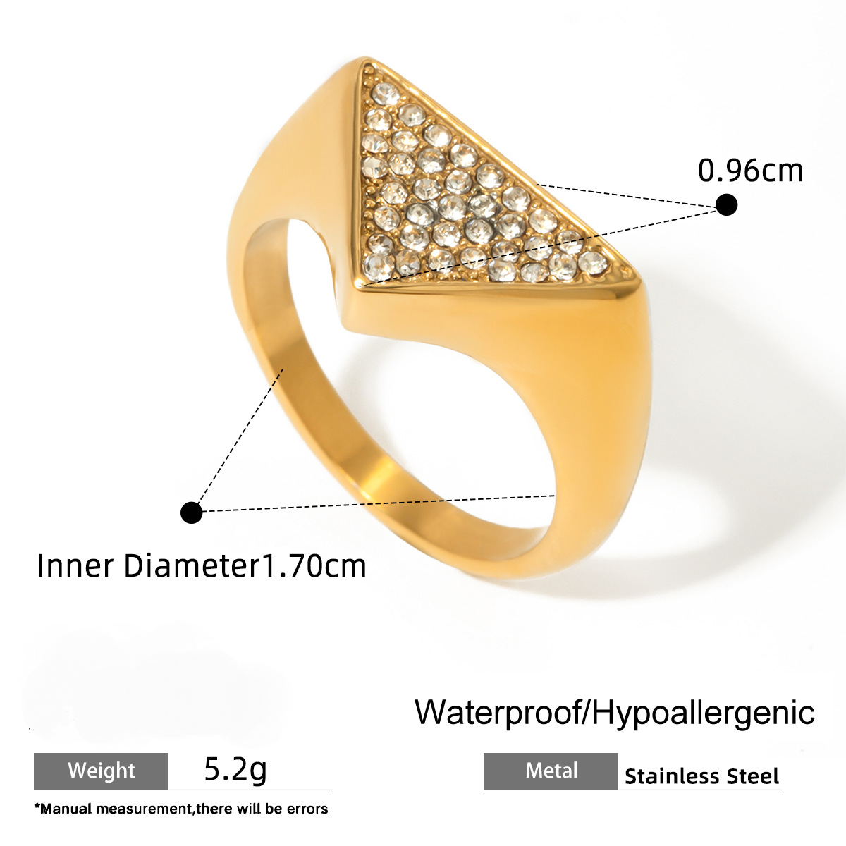 Stainless Steel Cubic Zirconia Pearl Ring